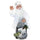 Weihnachtsmann-Puppe H80 mit Lichtern und weißem und silbernem Uhrwerk