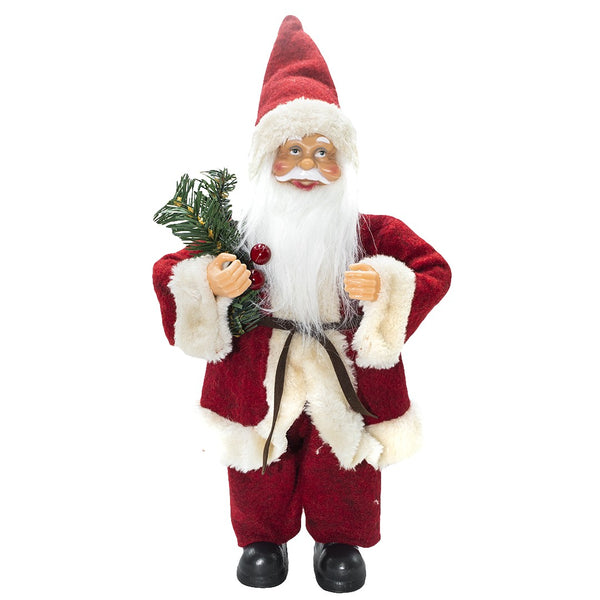 sconto Weihnachtsmann Puppe H30cm Rot und Creme