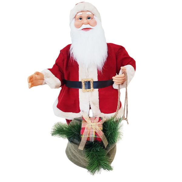 Weihnachtsmannpuppe H80 cm mit Lichtern und roter Bewegung acquista