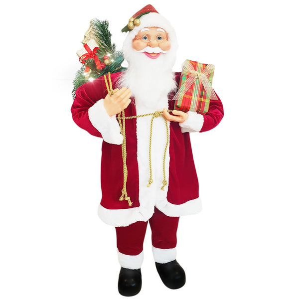 prezzo Weihnachtsmannpuppe H90 cm mit Lichtern und Geräuschen Rot