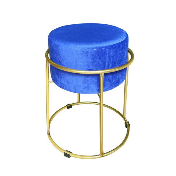 Hocker aus blauem Samt 44x38 cm mit goldener Metallstruktur prezzo