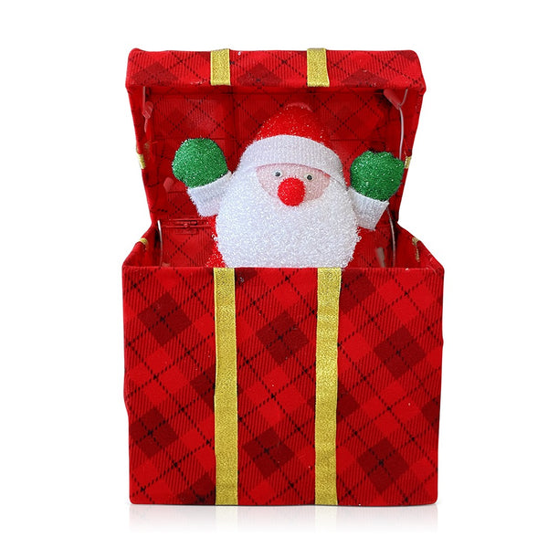 Weihnachtsmann-Geschenkbox 29x20x42 cm mit Lichtern und Bewegung online