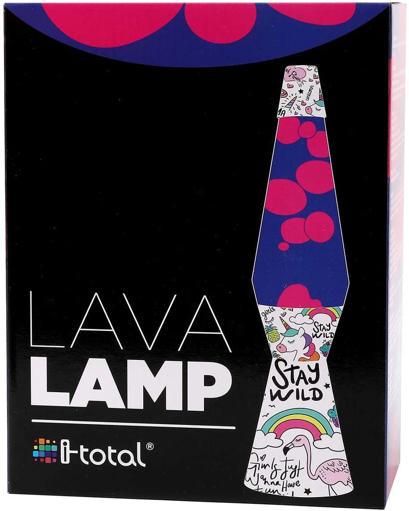 Lampada Lava Lamp 40cm Unicorno Magma con Glitter Colorati-5