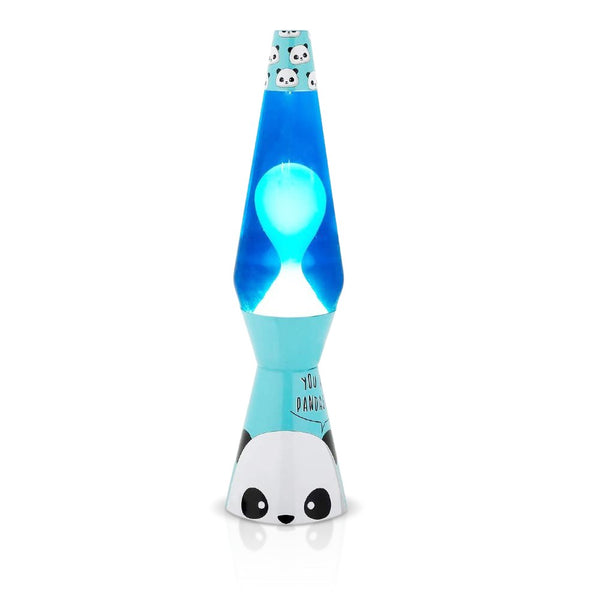 online Lavalampe 40cm blauer Sockel mit Panda und blauem Magma