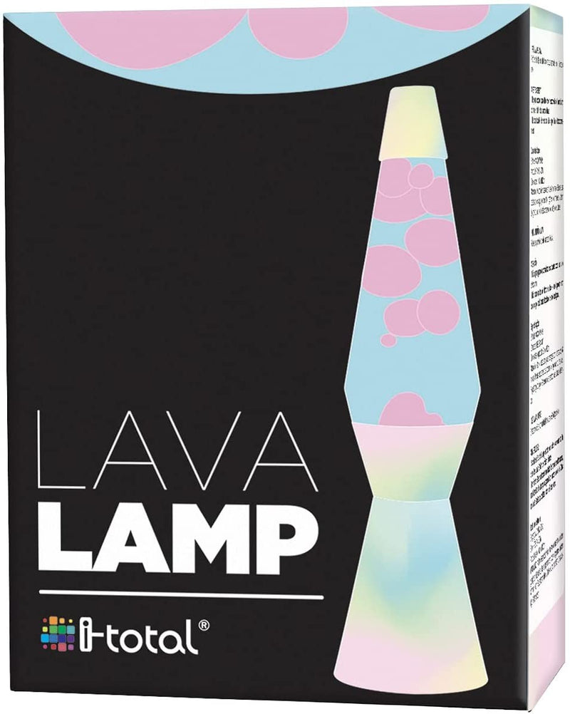 Lampada Lava Lamp 40cm Rainbow Dream Base Colori Pastello Magma Rosa-4