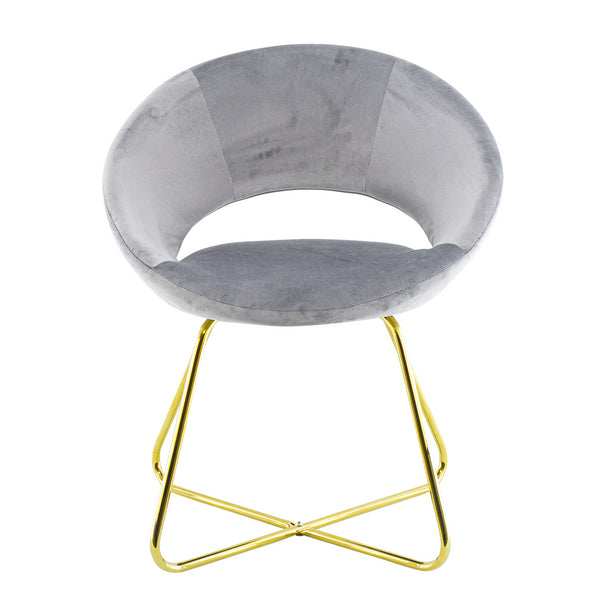 Gepolsterter Sessel 66x65x68 cm in grauem Stoff mit Samteffekt sconto