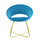 Gepolsterter Sessel 66 x 65 x 68 cm in Stoff mit blauem Samteffekt