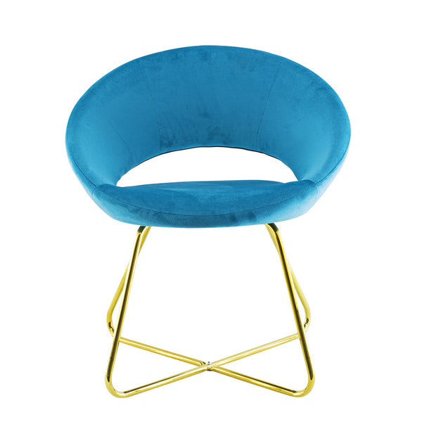 Gepolsterter Sessel 66 x 65 x 68 cm in Stoff mit blauem Samteffekt sconto