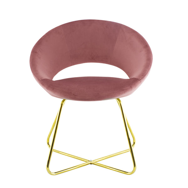 Gepolsterter Sessel 66 x 65 x 68 cm in Stoff mit Samteffekt in Altrosa online