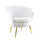 Gepolsterter Sessel mit Schalenrücken in Samt und Weißgoldfüßen