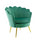 Gepolsterter Sessel mit Schalenrücken in grüngoldenem Samt