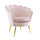 Gepolsterter Sessel mit Schalenrücken aus Samt und roségoldenen Füßen