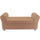 Bench Bedside Pouf Container 120x39x55 cm in taubengrauem Stoff mit Samteffekt