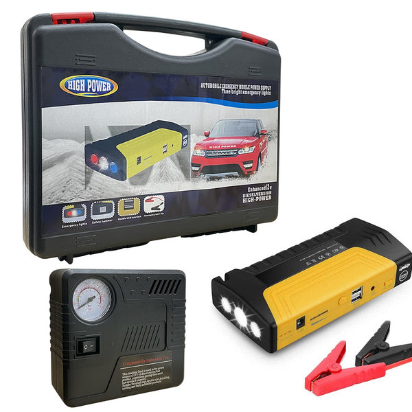 acquista 50800 mAh Auto Starthilfe Kit mit Power Bank Taschenlampe Kabel Kompressor