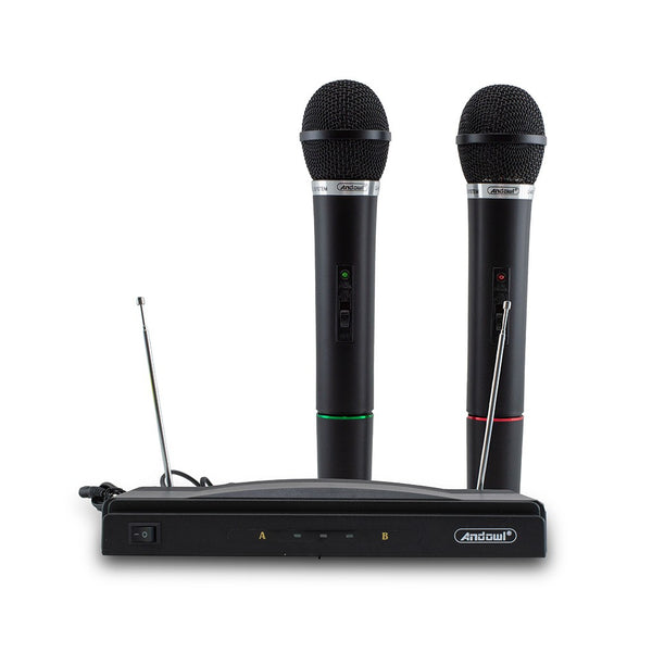 Drahtlose Mikrofone für Karaoke-Empfänger 2 Kanäle Gesang und Präsentationen prezzo
