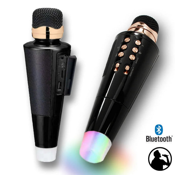 prezzo Mikrofon Karaoke Kabelloser Bluetooth-Musiklautsprecher mit USB für Partys Schwarz