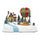 Weihnachtsdorf 28x18x18 cm mit Heißluftballon, Lichtern, Geräuschen und Bewegung