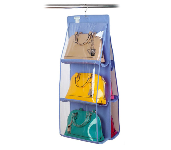 acquista Organizer Taschenhalter 12 Taschen mit Haken für Kleiderschrank oder Tür Blau