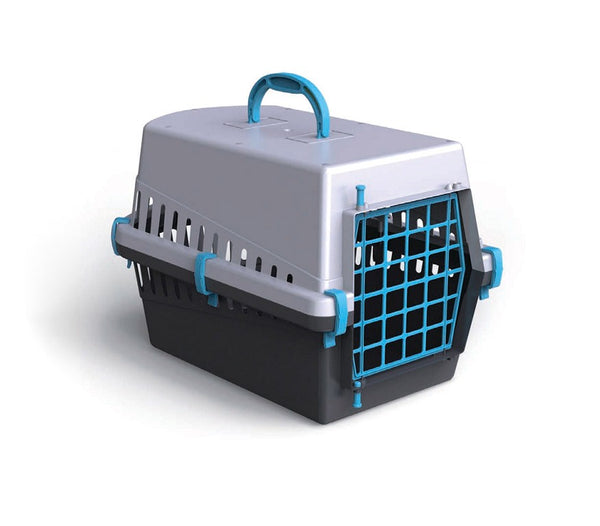 Reisetasche mit Kunststoffgitter für Hunde und Katzen 50 cm Blau prezzo