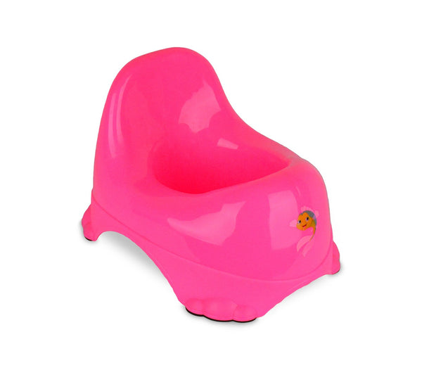 prezzo Kindertöpfchen 25x22 cm aus farbigem Kunststoff mit fuchsiafarbenen rutschfesten Gummiauflagen