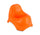 Kindertöpfchen 25x22 cm aus farbigem Kunststoff mit orangefarbenen rutschfesten Gummiauflagen