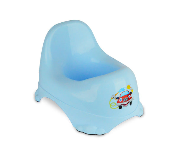 Kindertöpfchen 25x22 cm aus farbigem Kunststoff mit Celeste rutschfesten Gummiauflagen prezzo