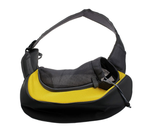 Hundetragetasche mit gelber Schulter, ideal für Welpen und kleine Hunde acquista