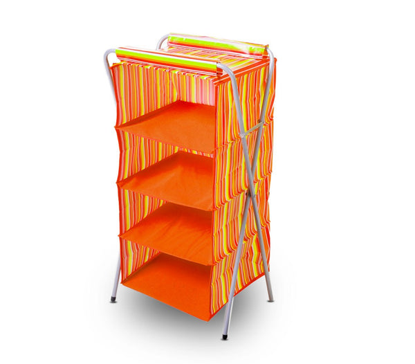 acquista Platzsparender Organizer mit Metallhalterung 4 Böden 80x40x32 cm Orange