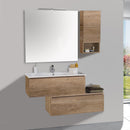 Mobile da Bagno Sospeso 100cm Pensile P18cm Mazzoni Boston 15 Noce Chiaro Frassinato-1