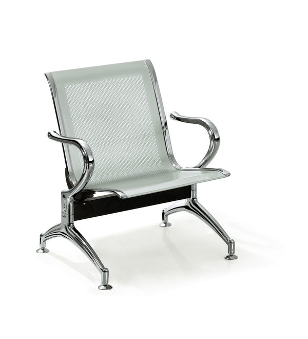 online 1-Sitzer-Bank für Wartezimmer aus silberfarbenem Stahl