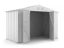 Casetta Box da Giardino in Lamiera di Acciaio Porta Utensili 327x155x217 cm Enaudi Bianco-2