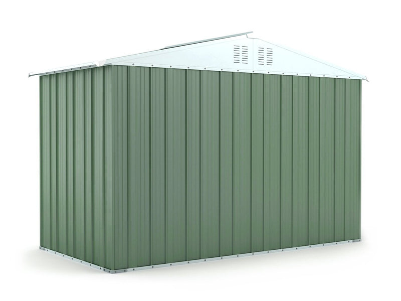 Casetta Box da Giardino in Lamiera di Acciaio Porta Utensili 327x155x217 cm Enaudi Verde-3