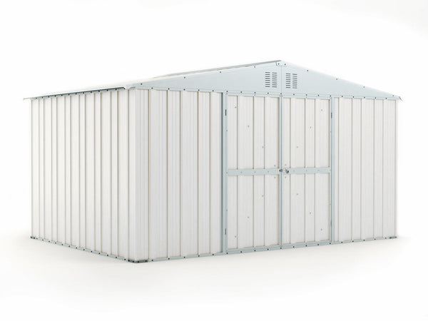 online Gartenbox Haus aus Stahlblech Werkzeughalter 403x269x217 cm Enaudi Weiß