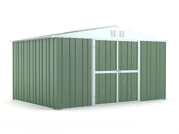 Gartenbox Haus aus Stahlblech Werkzeughalter 403x269x217 cm Enaudi Grün prezzo