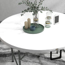 Tavolo Pieghevole per Giardino e Campeggio Ø122x73 cm in Acciaio e HDPE Grigio e Bianco-9