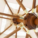 Ombrellone da Giardino 3x3m in Legno Telo in Acrilico con Balza Danieli Bangkok Ecrù-3