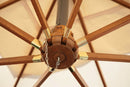 Ombrellone da Giardino Decentrato 3x3m in Legno Telo in Acrilico con Balza Danieli San Francisco Ecrù-4