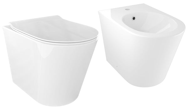 sconto WC und Bidet aus Keramik, 36,5 x 54,5 x 39,5 cm, Oceano Bonussi, weiß glänzend