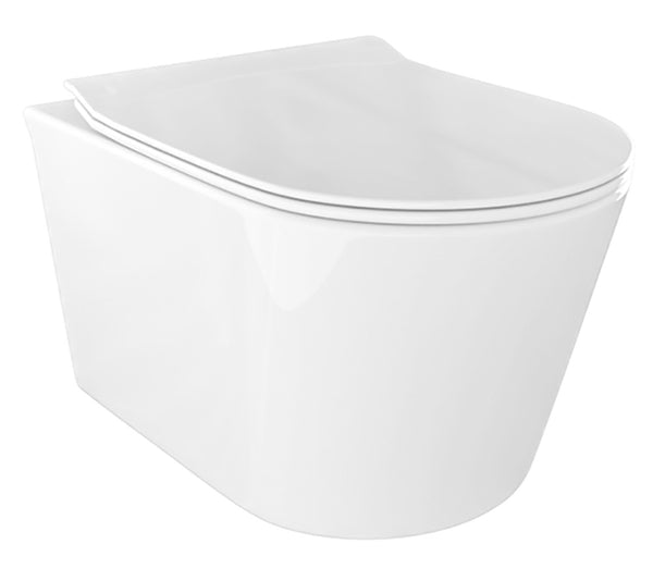 sconto Hänge-WC aus Keramik 36,5x53x35 cm Oceano Bonussi Glänzend Weiß