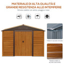 Casetta Box da Giardino 278x195x215 cm Porta Utensili in Acciaio Marrone-4