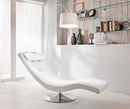 Poltrona Chaise Longue 180x60x90 cm in Similpelle Bianca-2