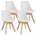 Set mit 4 Stühlen Tommy White 52x48,5x82 cm in Kunstleder und Buchenholz