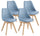 Set mit 4 Stühlen 52 x 48,5 x 82 cm aus Kunstleder und Buchenholz in Tommy Blue