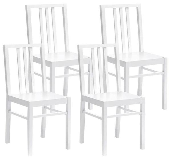 prezzo Set mit 4 Stühlen 36,5 x 36,5 x 86,5 cm aus weiß lackiertem Holz