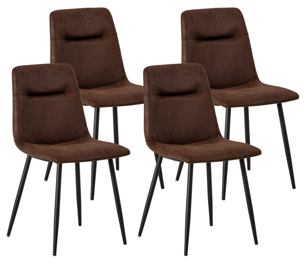 Set mit 4 gepolsterten Stühlen 49 x 48,5 x 88 cm in Kunstleder in Vintage-Braun acquista