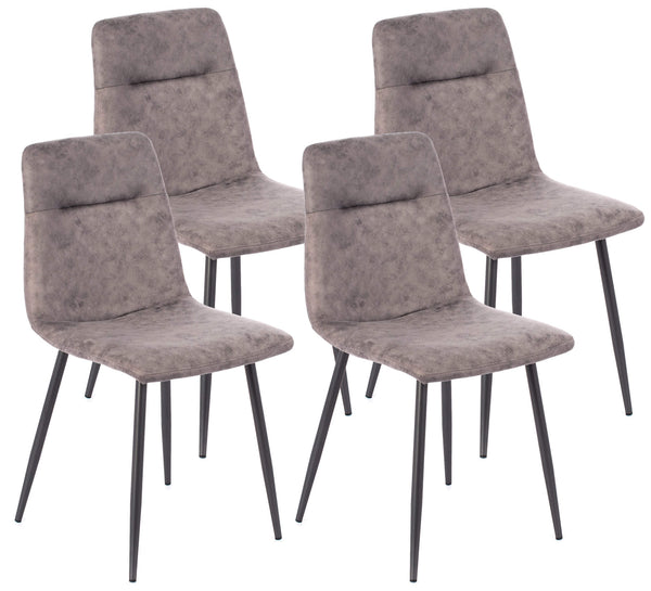 Set mit 4 gepolsterten Stühlen 49 x 48,5 x 88 cm in Kunstleder in Vintage-Grau sconto