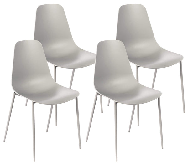 acquista Set mit 4 Stühlen 49 x 48,5 x 88 cm aus hellgrauem Polypropylen
