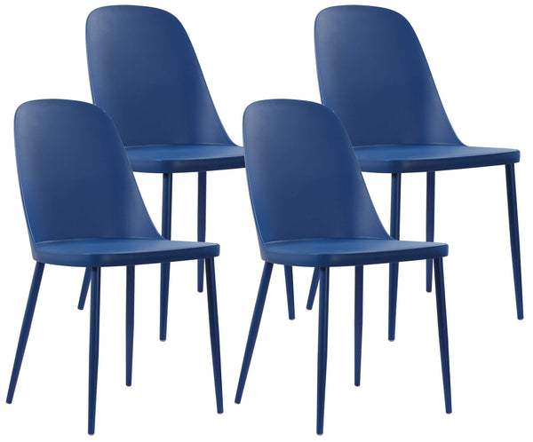 Satz von 4 Stühlen 55 x 46 x 80 cm aus blauem Polypropylen prezzo