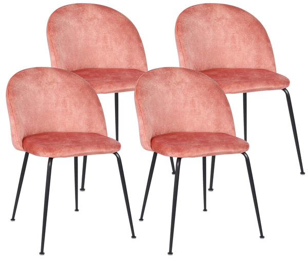 prezzo Set mit 4 gepolsterten Stühlen 45 x 55 x 79 cm in hellrosa Samt