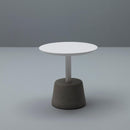 Tavolino Ø50xH50 cm in MEF e Metallo Keoz Bianco e Grigio-3